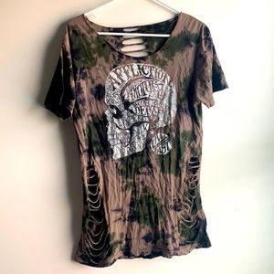 Distressed affliction t shirt